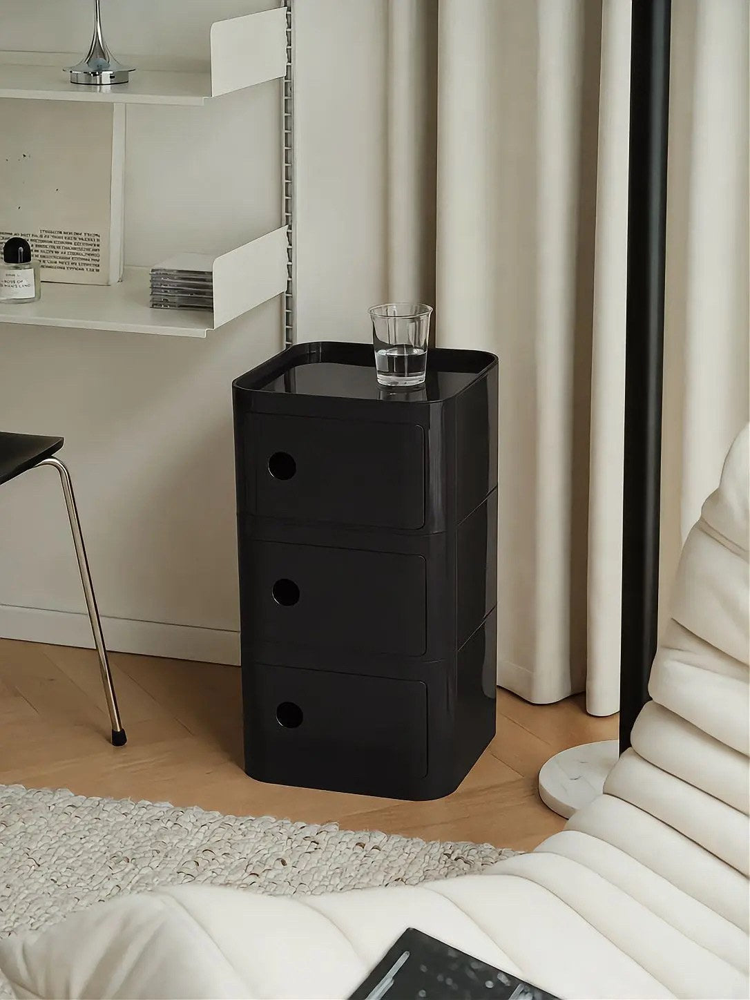 Flow Plus Bedside Table - Black