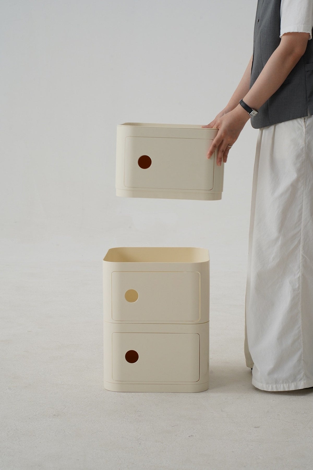 Flow Plus Bedside Table - White