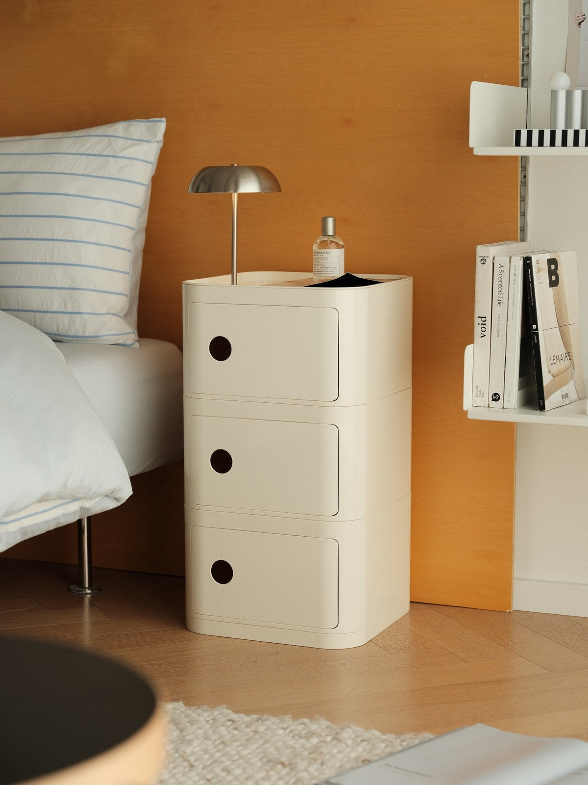 Flow Plus Bedside Table - White