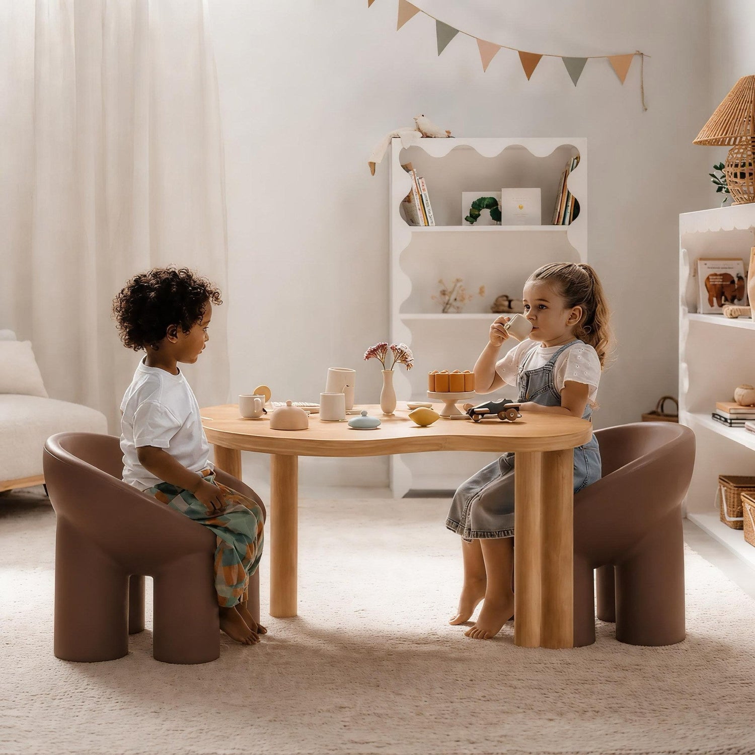 Milan Kids Armchair - Burgundy